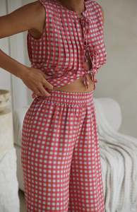CAPRI GINGHAM PANT - MAMA