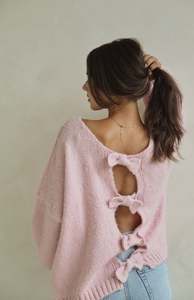 Womens: MAMA ELODIE BOW BACK KNIT - BLUSH