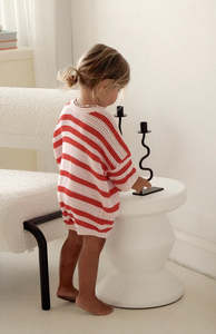 POPPY STRIPE CROCHET ROMPER