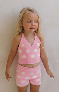 All: DOTTIE HALTER TOP - PINK POLKA