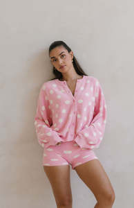 MAMA DOTTIE BIKER SHORTS - PINK POLKA