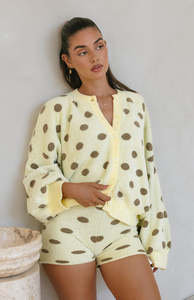 All: MAMA DOTTIE KNIT CARDIGAN - LEMON POLKA