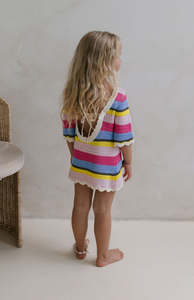 Dresses: ELOISE TIE BACK DRESS - HAVANA STRIPE