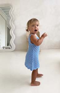 Dresses: SUKI CROCHET DRESS - AZURE
