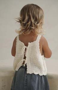 Tops: LUCIA CROCHET TOP - CREAM