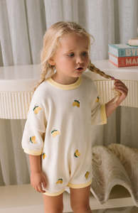 Rompers Overalls: LIMONE EMBROIDERY ROMPER