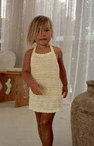 All: BIRDIE HALTER DRESS - BUTTERCUP STRIPE