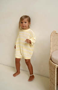 All: BUTTERCUP STRIPE CROCHET ROMPER