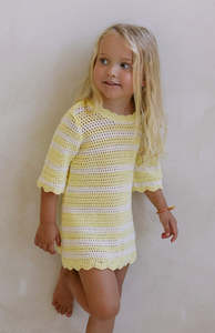 ELOISE TIE BACK DRESS - BUTTERCUP STRIPE