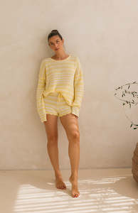 BUTTERCUP STRIPE SHORTS - MAMA
