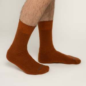 Mens: Possum Merino Wool Socks | PIHA | Leather Brown | Men