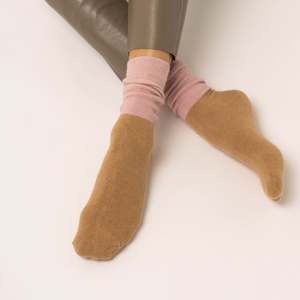 Womens: Possum Merino Wool Socks | DUNEDIN | Pink Marshmallow + Beige