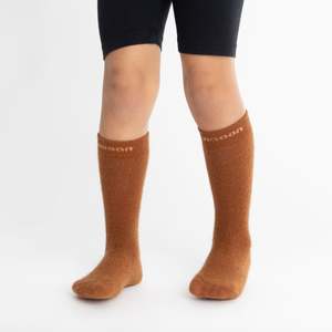 Possum Merino Wool Socks | HUKA | Leather Brown | Junior