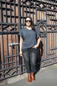 Grey Marl Flutter Sleeve Tee