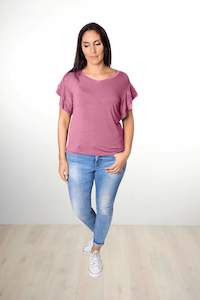 Flutter Sleeve Tees: Blush Flutter Sleeve Tee