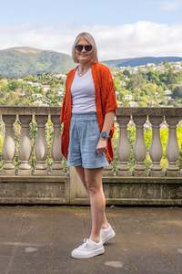 Short Bali Kimonos: Short Plain Kimono - Rust