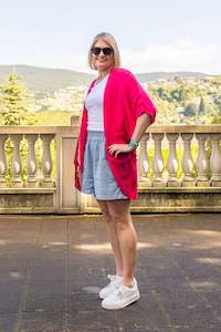 Kimonos: Short Plain Kimono - Hot Pink