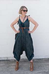 Jumpsuits: Teal Mandala Resort Jumpsuit