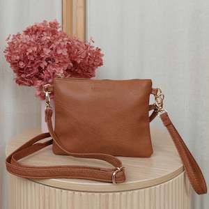 Bags: Vegan Leather Viaduct Clutch - Tan