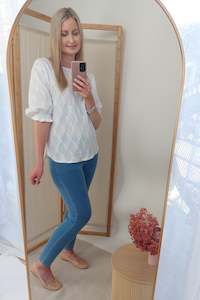 White - Broderie Anglaise Textured Lilly Top