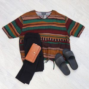 Short Sleeve Verity Tie Top - African Textile