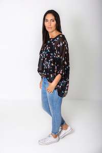 Rainbow Bird Draped Top - Wild Collection
