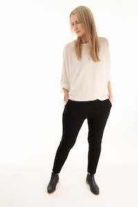 Stretchy Black Textured Pants