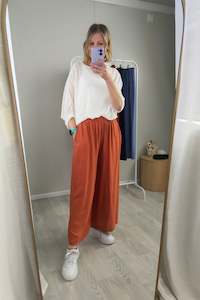 Pants Skirts: Rust - Straight Leg Pants