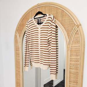 Tan/Cream - Brigitte Button-Up Cardigan