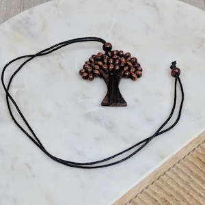 Necklaces: Wooden Tree Necklace - brown