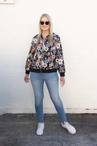 Amery Dark Floral Zip Up