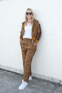 Leo Hooded Cropped Zip Up - Gold Shimmer