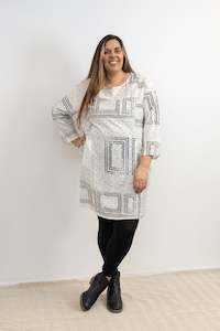 Geo Tunic/Dress - White