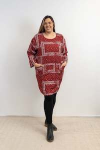 Geo Tunic/Dress - Wine