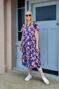 Nula Dress - Blue/Pink Floral