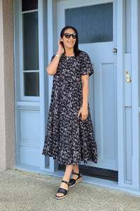 Dresses: Nula Dress - Black/White Phoenix