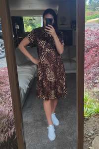 Tiered Midi Dress - Animal Print