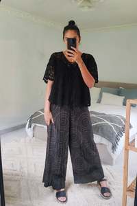 Black White Collection: Boho Crochet Petra Top - Black