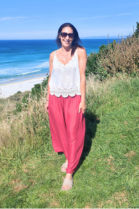 Pants Skirts: Loose Tie Palazzo Pants - Wine