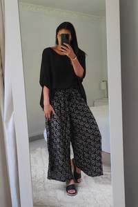 Loose Tie Palazzo Pants - Antique Spiral