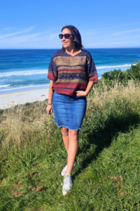 Short Sleeve Verity Tie Top -Tribal Stripe