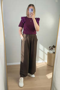 Pants Skirts: Chocolate - Straight Leg Pants