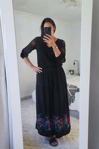 Pants Skirts: Maggie Embroidered Skirt - Black