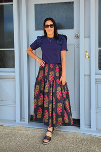 Tiered Victoria Maxi Skirt - Midnight Floral