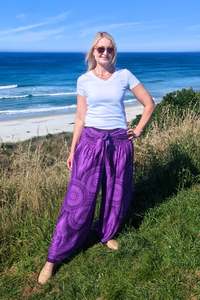 Pants Skirts: Loose Tie Palazzo Pants - Indy purple