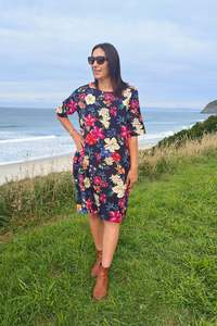 Dresses: Delicate Navy Floral - Smock Dress