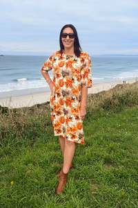 Dresses: Orange Poppy - Smock Dress