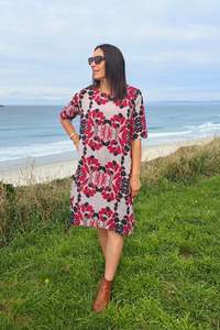 Bold Red & Black Shape - Smock Dress