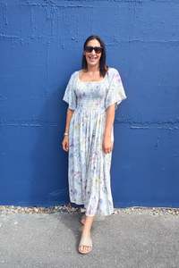 Dresses: Shirred Bust Soph Maxi - Watercolour Floral