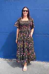 Shirred Bust Soph Maxi - Wildflower